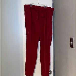 Old Navy Long Red Pants Tie Waist Sz XL